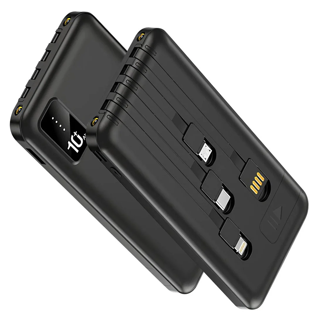 Powerway 10-000 Mah Kablolu Dijital Göstergeli 10-000 Mah Garantili Dahili Stand TX109 Siyah Powerbank